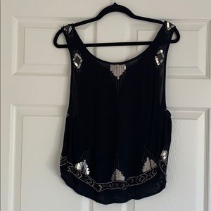 Free People beaded open side tank top